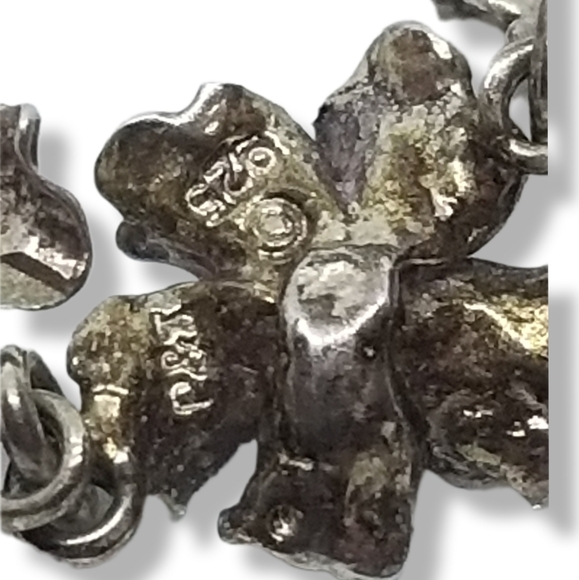 VINTAGE STERLING SILVER  P&J SIGNED HIBISCUS FLOWER TENNIS BRACELET - Picture 10 of 11